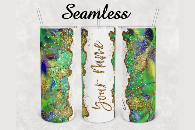 Holographic Gold Glitter Marble Tumbler sublimation design 20 oz skinny tumbler wrap Sublimation BambinaCreations 
