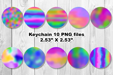 Holographic Gradient Keychain, Summer Keychain Sublimation Sublimation Natasha Prando 