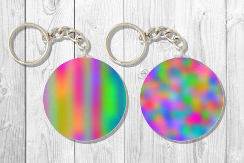 Holographic Gradient Keychain, Summer Keychain Sublimation Sublimation Natasha Prando 