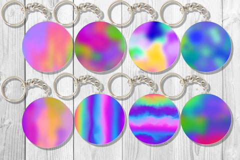 Holographic Gradient Keychain, Summer Keychain Sublimation Sublimation Natasha Prando 