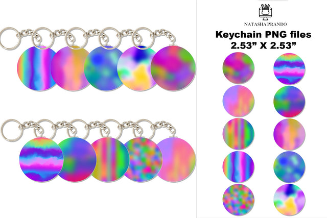 Holographic Gradient Keychain, Summer Keychain Sublimation Sublimation Natasha Prando 