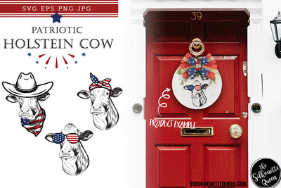 Holstein Cow Patriotic Cut files and Sublimation SVG Loveleen Kaur 