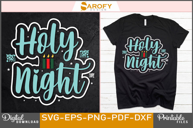 Holy Night Funny Christmas Design SVG File SVG Sarofydesign 