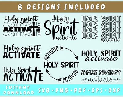 Holy Spirit Activate SVG - 8 Designs SVG HappyDesignStudio 