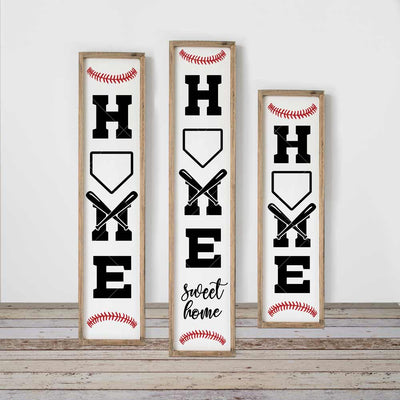 Home Baseball vertical SVG file for long front door porch sign (3 sizes) SVG Chameleon Cuttables 