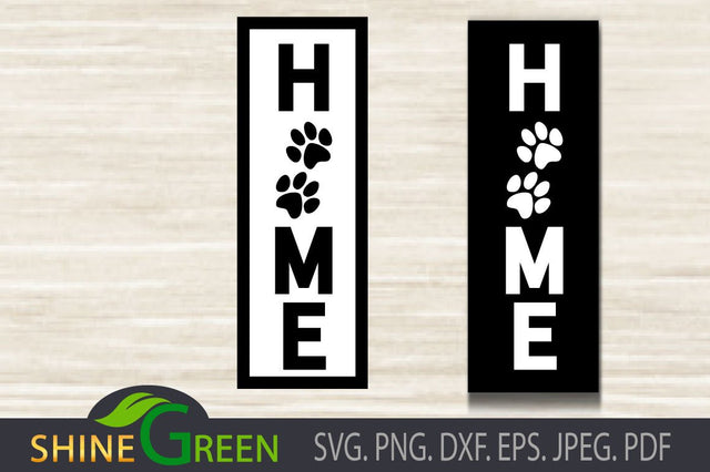 Home Cat Paws Vertical Sign SVG SVG Shine Green Art 