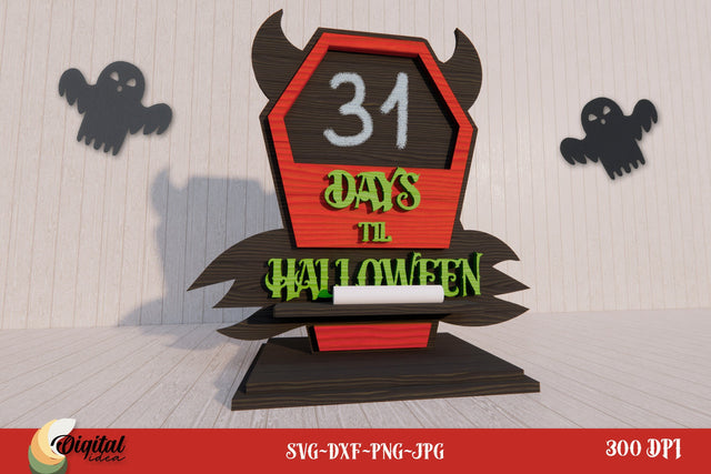 Home decor SVG. Halloween Countdown Laser Cut. SVG Evgenyia Guschina 