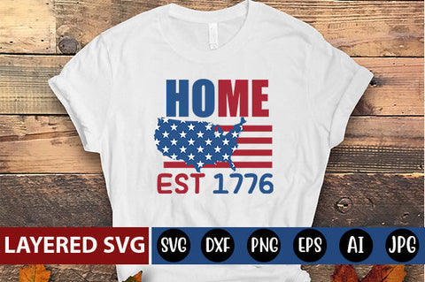 home EST 1776 SVG cute file SVG Blessedprint 