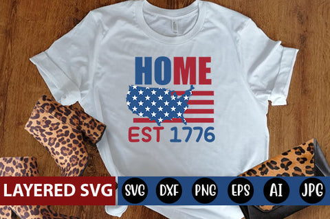 home EST 1776 SVG cute file SVG Blessedprint 