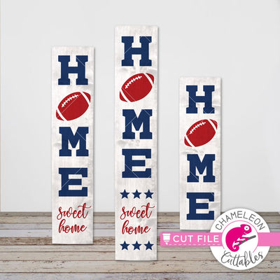 Home Football Porch Sign File - vertical SVG file for long door sign (3 sizes) SVG Chameleon Cuttables 