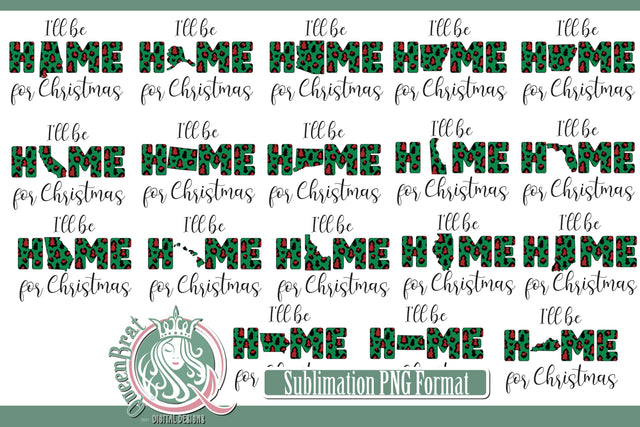 Home For Christmas Sublimation-Bundle Sublimation QueenBrat Digital Designs 