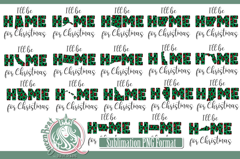 Home For Christmas Sublimation-Bundle Sublimation QueenBrat Digital Designs 