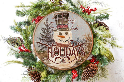 Home For The Holidays Snowman Round Sublimation Sublimation Jagonath Roy 