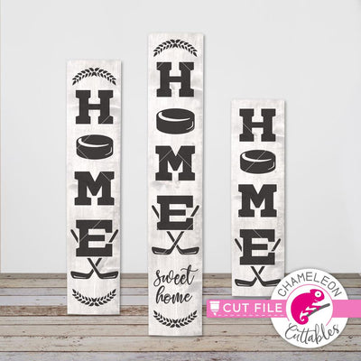 Home Hockey Porch Sign File - vertical SVG file for long door sign (3 sizes) SVG Chameleon Cuttables 
