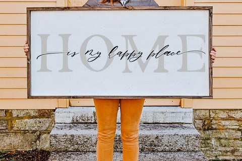Home Is My Happy Place SVG Farmhouse Stencil SVG Ikonart Design Shop 