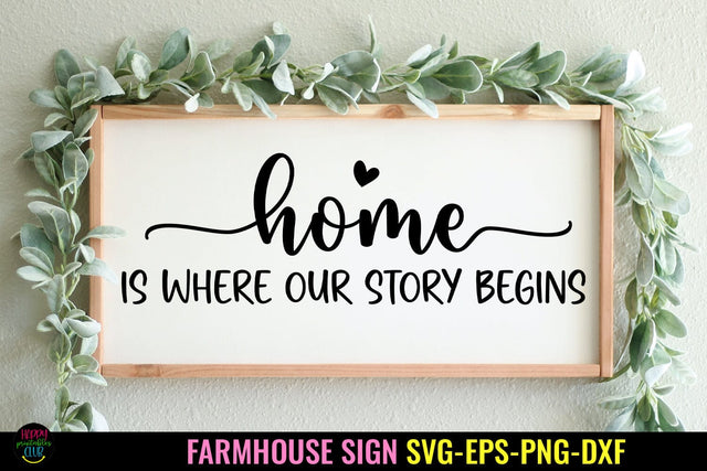Home Is Where -Farmhouse Sign SVG I Home Sign SVG I Family SVG SVG Happy Printables Club 
