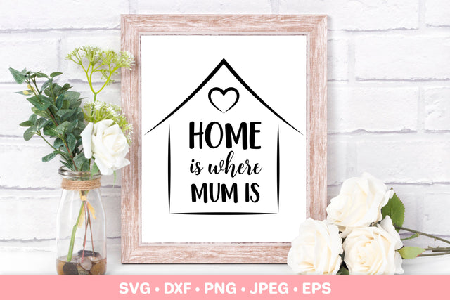 Home is where mum is. Mother’s Day gift. Mum quote SVG LaBelezoka 