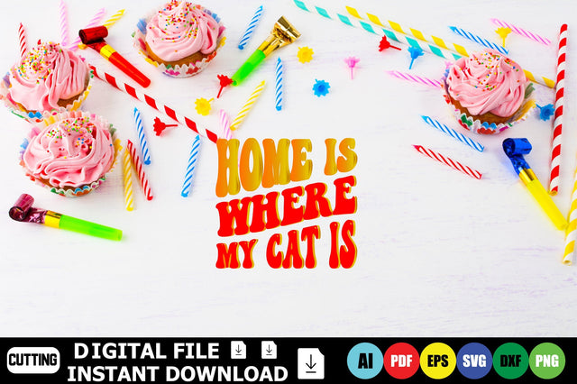 Home is Where My Cat is SVG Shahin alam 
