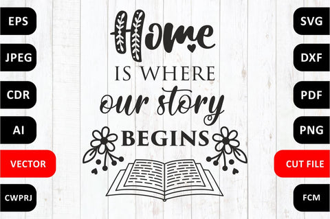 Home is where our story begins Family SVG Quote cut file SVG Zoya Miller 