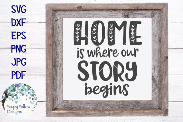 Home Is Where Our Story Begins SVG SVG Wispy Willow Designs 