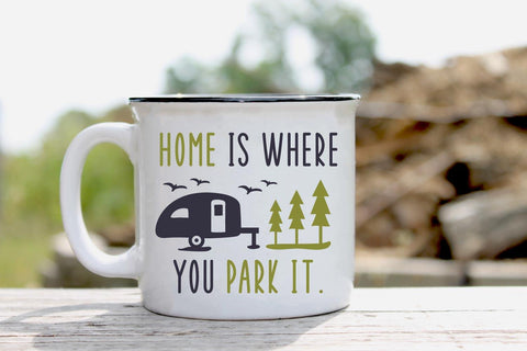 Home is Where You Park It | Camping SVG Cut File SVG Shine Green Art 