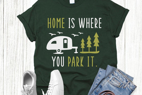 Home is Where You Park It | Camping SVG Stencil File SVG Ikonart Design Shop 