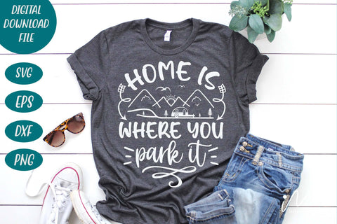 Home is where you park it svg, camp life svg, Happy camper svg, camping cricut SVG Isabella Machell 