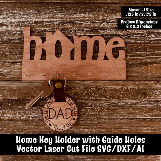 Home Key Holder Laser Cut Vector File SVG Design Shark 