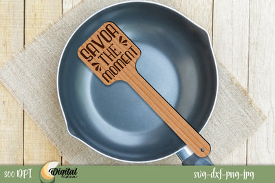 Home Kitchen Decor Laser Cut. 3D Engraved Wooden Spatulas. SVG Evgenyia Guschina 