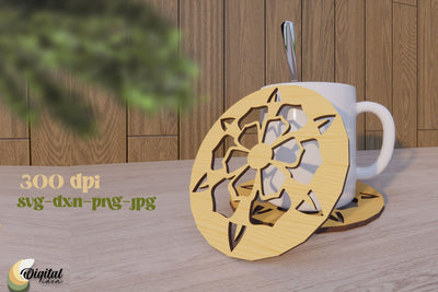 Home Laser Cut. Coaster Design Laser Cut. Kitchen Decor SVG. SVG Evgenyia Guschina 