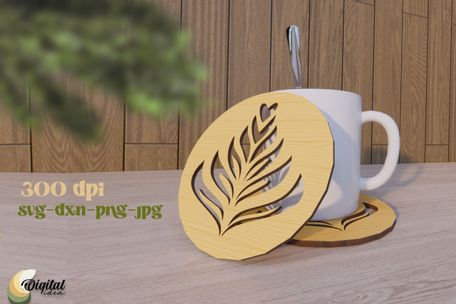 Home Laser Cut. Coaster Design Laser Cut. Kitchen Decor SVG. SVG Evgenyia Guschina 