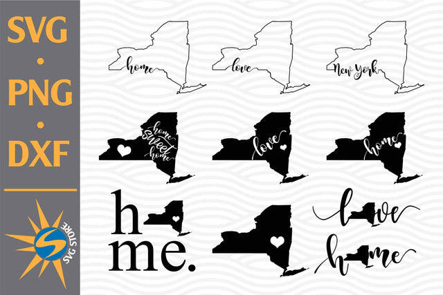 Home New York, Love New York SVG, PNG, DXF Digital Files Include SVG SVGStoreShop 