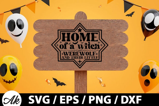 Home of a witch werewolf and their little SVG SVG akazaddesign 