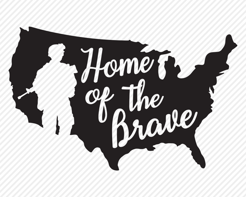 Home Of The Brave | Patriotic SVG SVG Texas Southern Cuts 