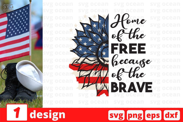 Home of the free because of the brave SVG Cut File SVG SvgOcean 