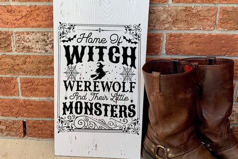 Home of Witch SVG | Vintage Halloween Sign SVG SVG CraftLabSVG 