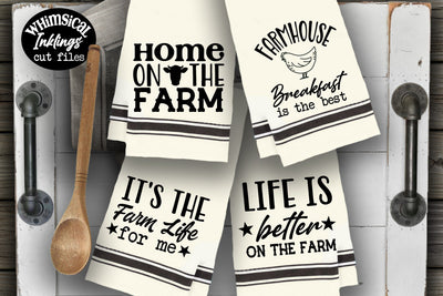 Home On The Farm-Dishtowel/Potholder SVG Set SVG Whimsical Inklings 