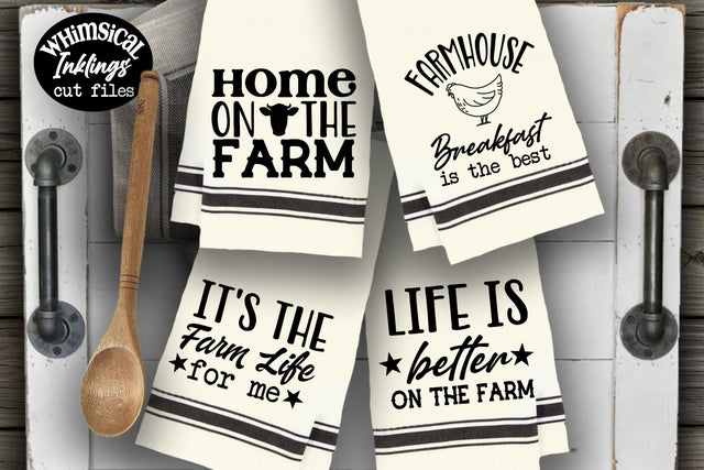 Home On The Farm-Dishtowel/Potholder SVG Set SVG Whimsical Inklings 