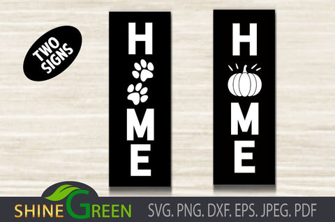 Home Paws, Pumpkin Fall Vertical Signs SVG SVG Shine Green Art 