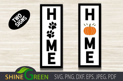 Home Paws, Pumpkin Fall Vertical Signs SVG SVG Shine Green Art 
