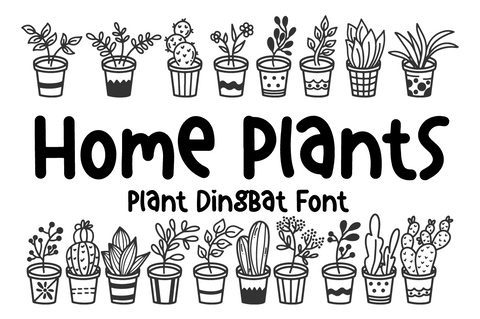 Home Plants - a Dingbat Font Font Masyafi Studio 