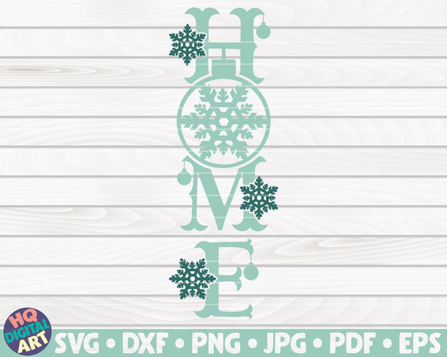 Home Porch Sign with snowflake SVG | Winter/Christmas Themed Porch Sign SVG HQDigitalArt 