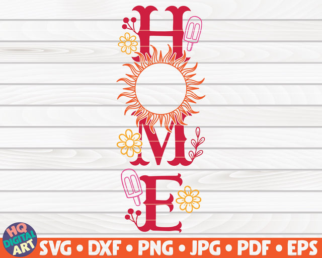 Home Porch Sign with sun SVG | Summer Themed Porch Sign SVG HQDigitalArt 