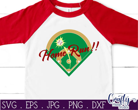 Home Run Svg - Baseball Diamond Svg - Baseball Svg SVG Crafty Mama Studios 