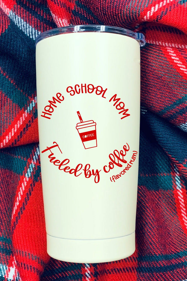 Home School Mom Fueled By Coffee Flavored Rum Cut File SVG August Sun Fire 