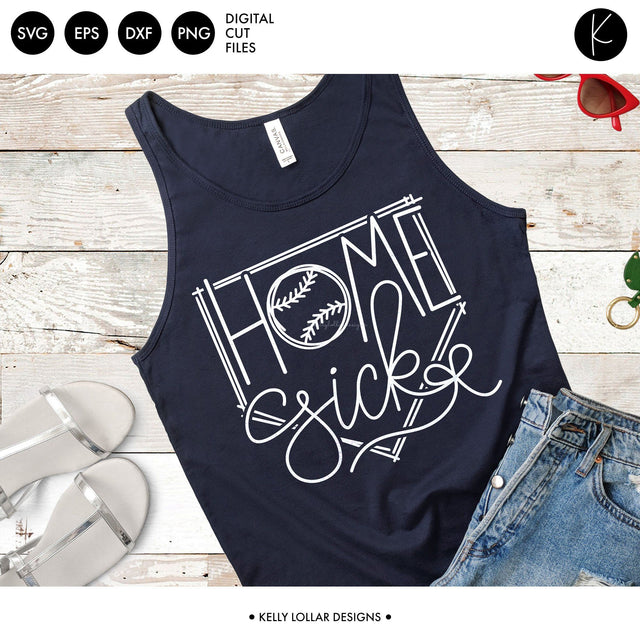 Home Sick Baseball and Softball SVG Kelly Lollar Designs 