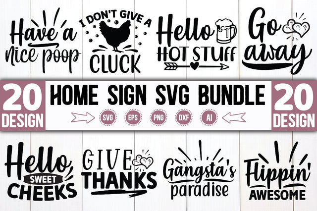 Home Sign SVG Bundle SVG Ariyan 