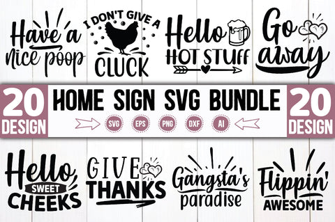Home Sign SVG Bundle SVG Ariyan 