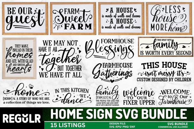 Home Sign svg Bundle SVG Regulrcrative 