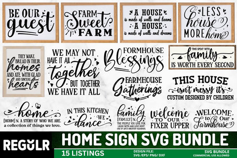 Home Sign svg Bundle SVG Regulrcrative 